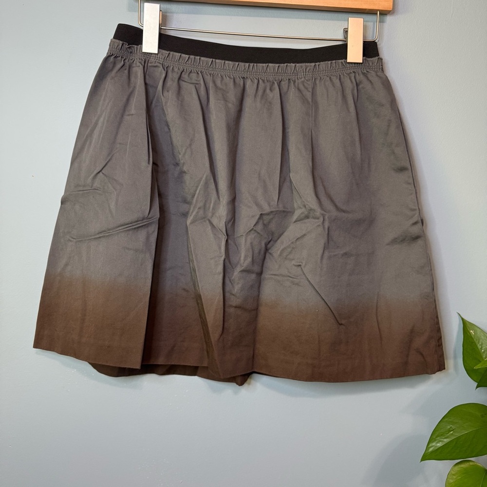 Odille Anthropologie Vintage Gray Brown Gradient Dip Dye Skirt Pockets. Size 10